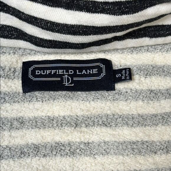 Duffield Lane Black & White Stripe Quarter Zip - Size Small - Picture 3 of 8